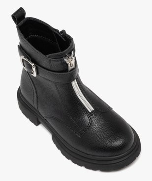 Boots motardes grainées à semelle crantée fille vue6 - LOVELY WINGS GEMO FOR GOOD - GEMO