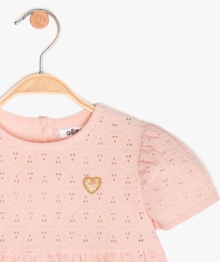 Blouse bébé fille en maille ajourée et manches courtes vue2 - GEMO (ENFANT) - GEMO