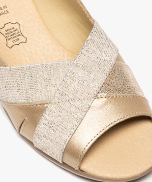 Sandales femme confort en cuir avec détails brillants vue6 - GEMO (CONFORT) - GEMO