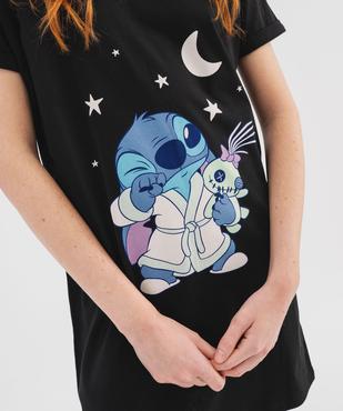 Chemise de nuit en jersey de coton imprimé femme - Stitch vue2 - LILO & STITCH - GEMO