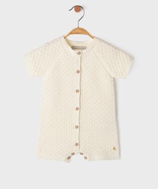 Combishort en coton façon crochet bébé fille - LuluCastagnette vue2 - LULUCASTAGNETTE - GEMO
