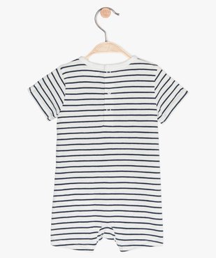 Combishort bébé garçon à rayures 100% coton biologique vue3 - GEMO C4G BEBE - GEMO