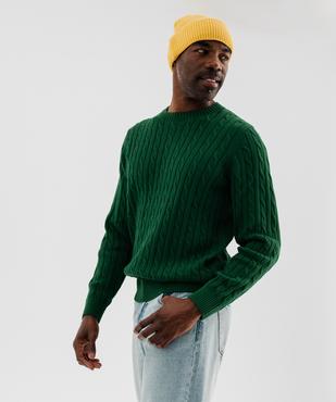 Pull col rond en coton à torsades homme vue7 - GEMO (HOMME) - GEMO