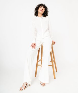 Chemise à manches longues coupe large et courte femme vue1 - GEMO(FEMME PAP) - GEMO