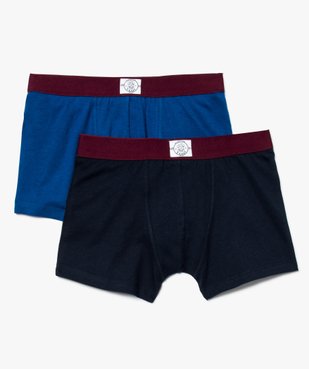 Lot de 2 boxers unis avec large ceinture contrastante vue1 - GEMO (JUNIOR) - GEMO
