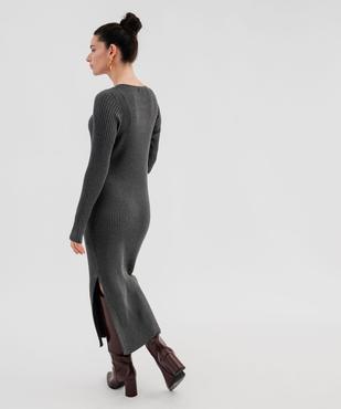 Robe pull longue coupe ajustée femme vue3 - GEMO 4G FEMME - GEMO