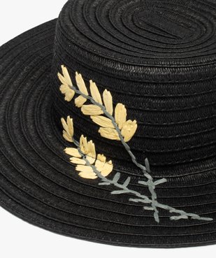 Chapeau femme en paille de papier avec motifs brodés vue2 - GEMO (ACCESS) - GEMO