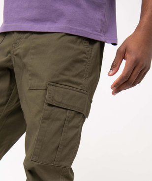 Pantalon homme coupe cargo en coton stretch vue5 - GEMO 4G HOMME - GEMO