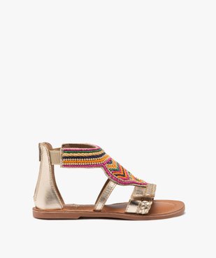 Sandales fille dessus en perles et métallisé à zip vue1 - TANEO - GEMO
