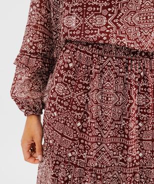 Jupe longue imprimée à fronces femme vue6 - GEMO(FEMME PAP) - GEMO