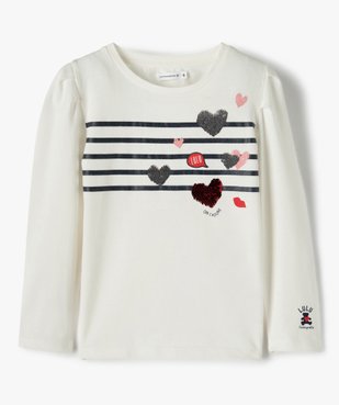 Tee-shirt fille à manches longues avec sequins – Lulu Castagnette vue1 - LULUCASTAGNETTE - GEMO