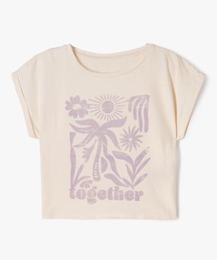 Tee-shirt court à manches courtes avec motif fille vue1 - GEMO (ENFANT) - GEMO