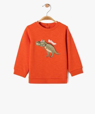 Sweat avec motif dinosaure bébé garçon vue1 - GEMO(BEBE DEBT) - GEMO