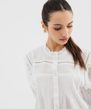 Blouse brodée à volants esprit bohème femme vue4 - GEMO(FEMME PAP) - GEMO