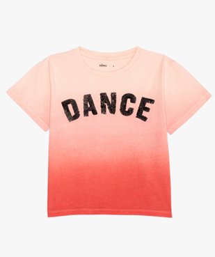 Tee-shirt court fille avec motif danse vue1 - GEMO (ENFANT) - GEMO