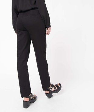 Pantalon femme en toile extensible avec boutons fantaisie vue3 - GEMO(FEMME PAP) - GEMO