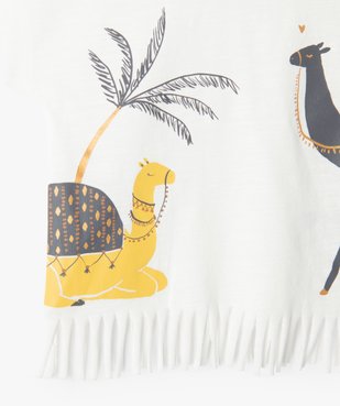 Tee-shirt bébé fille à franges et manches courtes vue2 - GEMO(BEBE DEBT) - GEMO