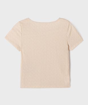 Tee-shirt manches courtes look chemise fille vue3 - GEMO (JUNIOR) - GEMO