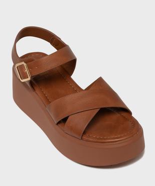 Sandales plateformes à brides croisées femme vue5 - 5 MILES - GEMO