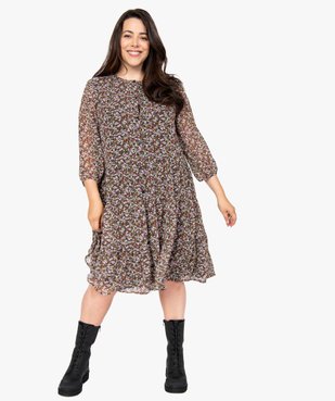 Robe femme imprimée fermeture boutonnée vue1 - GEMO (G TAILLE) - GEMO