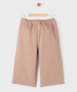 Pantalon large en coton avec taille élastique bébé fille vue3 - GEMO(BEBE DEBT) - GEMO