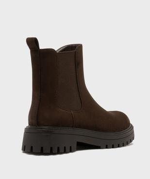 Boots Chelsea en suédine à épaisse semelle crantée femme - 5 Miles vue4 - 5 MILES - GEMO