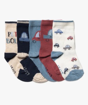 Chaussettes à motifs voitures bébé garçon (lot de 5) vue1 - GEMO 4G BEBE - GEMO