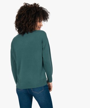 Pull femme à col V en maille ultra douce vue3 - GEMO (MAILLE) - GEMO