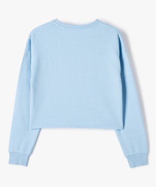 Sweat fille crop top en jersey molletonné imprimé vue3 - GEMO (JUNIOR) - GEMO