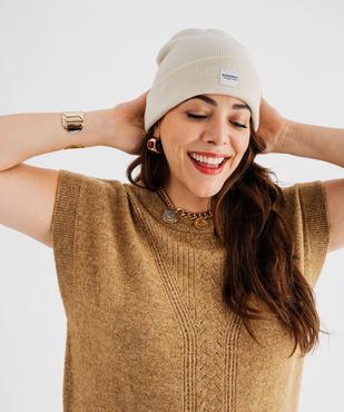 Pull sans manches avec maille ajourée sur l’avant femme grande taille vue3 - GEMO (G TAILLE) - GEMO