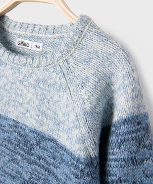 Pull en maille tricolore bébé garçon vue2 - GEMO(BEBE DEBT) - GEMO