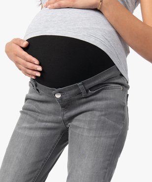 Jean de grossesse slim délavé à bandeau stretch taille haute vue2 - GEMO (MATER) - GEMO
