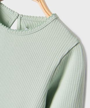 Tee-shirt manches longues en maille côtelée bébé fille vue3 - GEMO 4G BEBE - GEMO