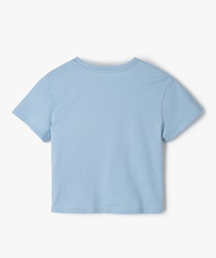 Tee-shirt fille court avec inscription vue3 - GEMO (JUNIOR) - GEMO