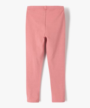 Legging fille uni contenant du coton biologique vue2 - GEMO C4G FILLE - GEMO