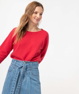 Pull femme en maille graphique et ouverture dos vue1 - GEMO(FEMME PAP) - GEMO