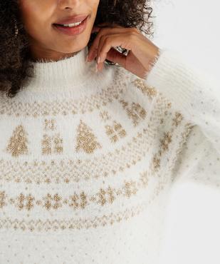 Pull jacquard pailleté et duveteux spécial Noël vue5 - GEMO(FEMME PAP) - GEMO