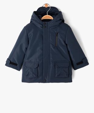 Parka à capuche avec doublure peluche bébé garçon vue1 - GEMO 4G BEBE - GEMO