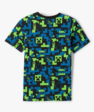 Tee-shirt garçon manches courtes motifs graphiques - Minecraft vue3 - MINECRAFT - GEMO