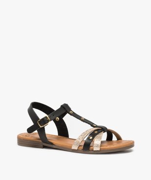 Sandales fille à brides bicolores et clous métalliques vue2 - GEMO (ENFANT) - GEMO