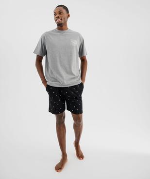 Haut de pyjama manches courtes imprimé devant et dos mixte vue10 - GEMO 4G FEMME - GEMO