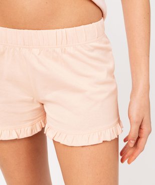 Short de pyjama avec finitions froncées femme vue2 - GEMO 4G FEMME - GEMO