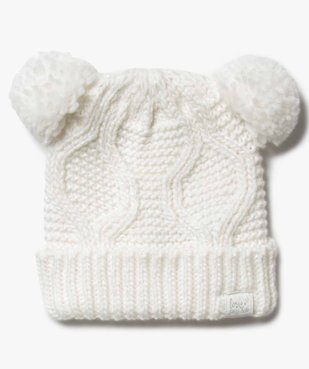 Bonnet fille en grosse maille brillante avec 2 pompons vue1 - GEMO (ENFANT) - GEMO
