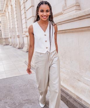 Gilet de costume fermeture trois boutons femme vue1 - GEMO(FEMME PAP) - GEMO