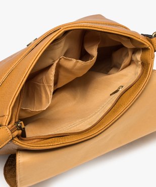 Sac femme forme besace avec dessus texturé vue3 - GEMO (ACCESS) - GEMO