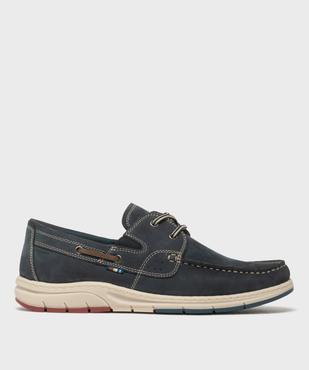 Chaussures bateau dessus cuir homme - Tanéo vue1 - TANEO GEMO FOR GOOD - GEMO