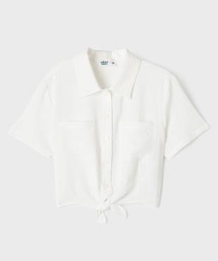 Chemise manches courtes coupe courte en crêpe froissé fille vue1 - GEMO 4G FILLE - GEMO