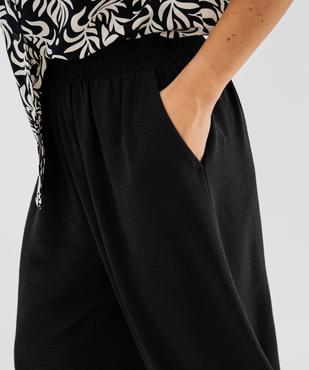 Pantacourt large avec taille élastique femme vue2 - GEMO 4G FEMME - GEMO