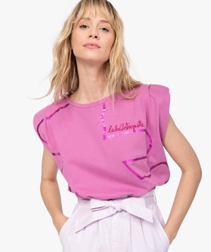 Tee-shirt femme à épaulettes – LuluCastagnette vue2 - LULUCASTAGNETTE - GEMO