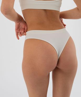 Tanga en maille côtelée femme vue2 - GEMO 4G FEMME - GEMO